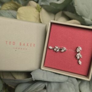 Ted Baker London Silver Tone Cubic Zirconia Stud Earrings